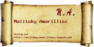 Malitsky Amarillisz névjegykártya